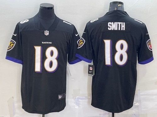 Men's Baltimore Ravens #18 Roquan Smith Black Vapor Untouchable Limited Stitched Jersey - Click Image to Close